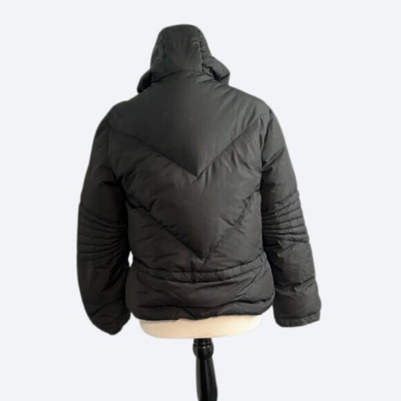 UD Utex Design black puffer feather filler winter coat jacket size S - Picture 2 of 9